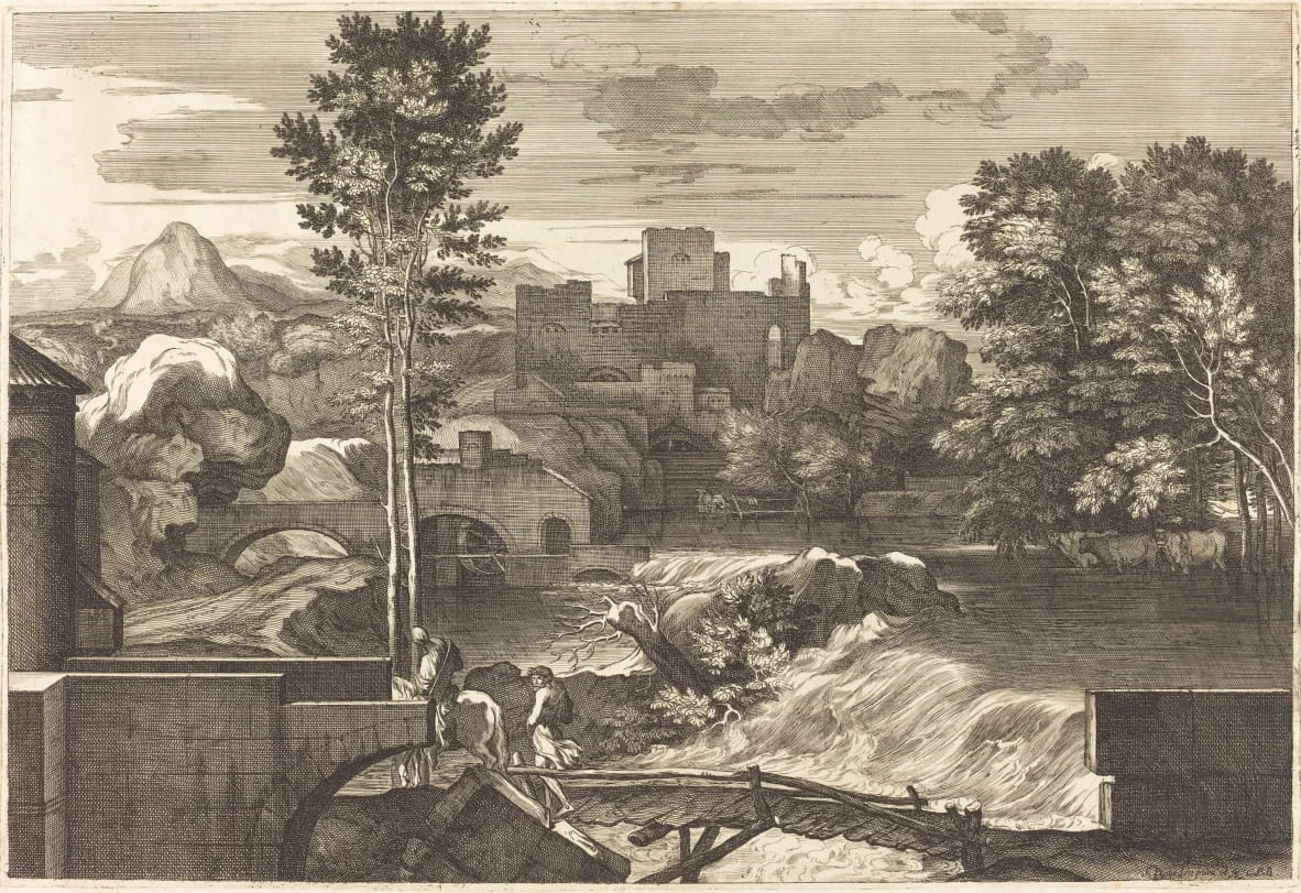 Paesaggio con due figure su un ponte - National Gallery of Art